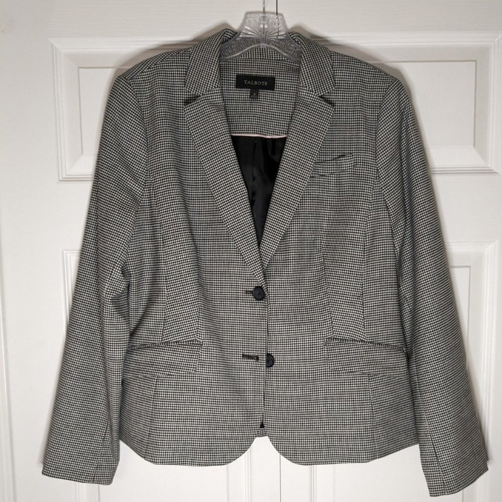 Talbots- Black/White Houndstooth Check- Size 8